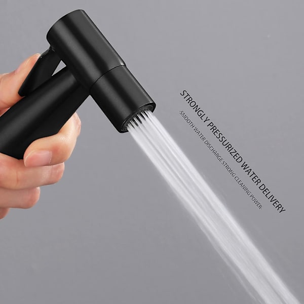Rustfrit bidet-sprayer i rustfrit stål, bidet-sprayer-sæt, hane-sprayer til toilet (sort)