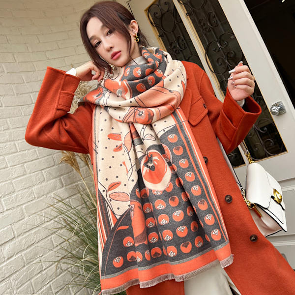 Scarf Shishi Ruyi varm vinterskjerf sjal dame tykt teppe sjal