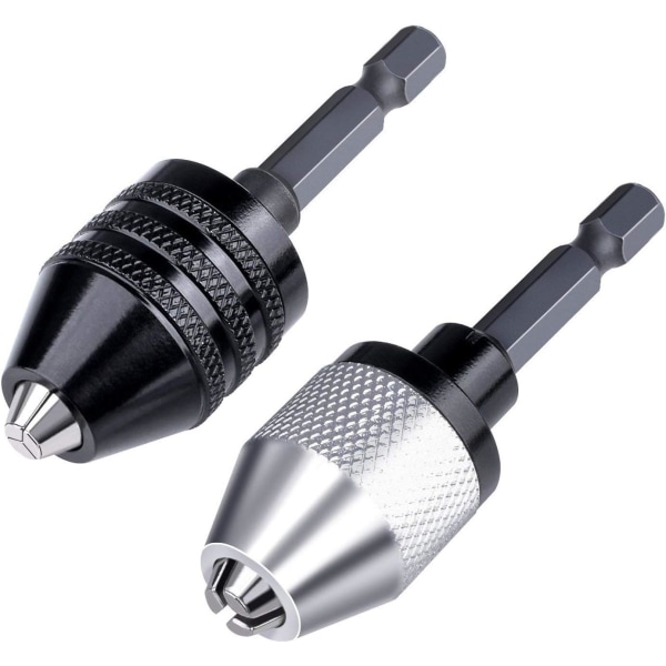 2 st 6,5 mm nyckellös borrchuck nyckellös chuck snabbväxlingsadapter omvandlare hylsa 0,3~6,5 mm