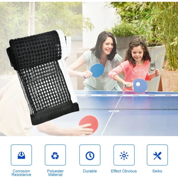 2 stk. justerbart bordtennisnet i polyester - 180 * 15 cm