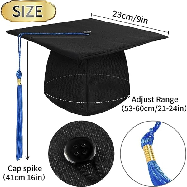 Unisex valmistujaishattu, säädettävä Graduate Cap Graduate Cap for