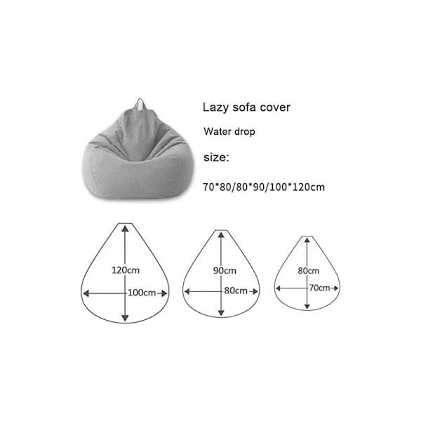 Sittsäck Soffa Lazy Soffa Överdrag Fåtölj Tyg Fåtöljöverdrag Stolsöverdrag utan Fyllning Sittpuff Tatami Vardagsrumsmöbler (Blå, 70×80cm)