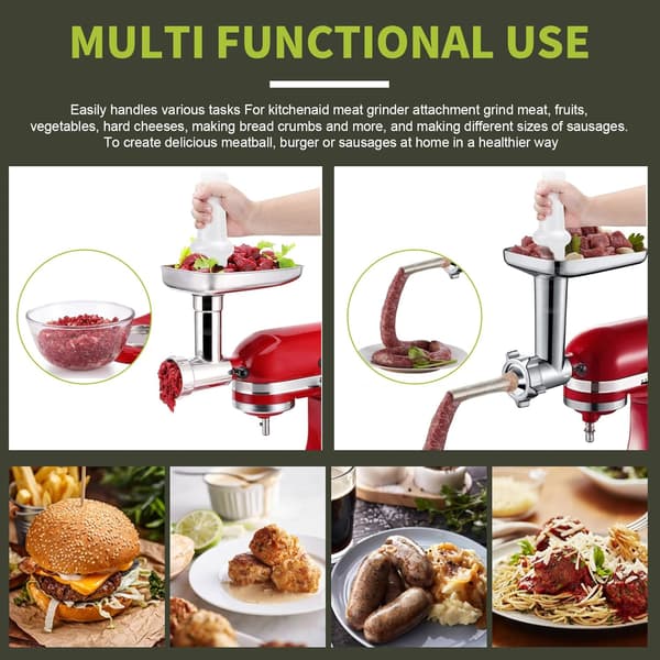 Universell köttkvarnsstöt för Kitchenaid & Lem - 9,8 tums köttmatare, 2,6 tum OD\"