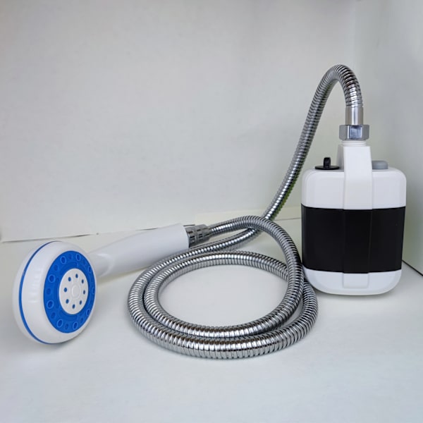 Utomhus Camping Dusch - Laddningsbar Duschmunstycke Bad 3.7V Pump 4.9ft för Camping Strand Simning Utomhus Resor Vandring Bil, Husdjursrengöring