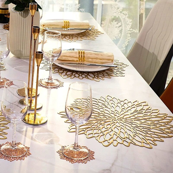 Kultainen pyöreä tabletti, vinyylinen kultainen tabletti häihin, illallisjuhliin, ravintolaan, hotelliin, 36 cm (6 kappaleen sarjat)