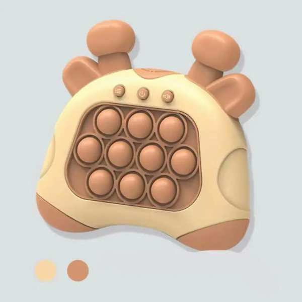Snabb tryckleksak med lampor - Snabbt tryck bubbelspel, Fidget-spel, Ljus upp pop-leksak för barn, barn och vuxna (Brun)