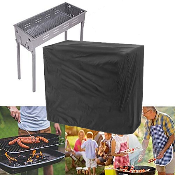 Svart grilltrekk, anti-fuktighets grillteppe Støvbeskyttelse Vind- og vannbestandig for utendørs grill hage terrasse grill (80x66x100)
