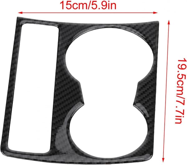 Vannbegerholderdeksel, karbonfiber bil midtkonsoll vannbegerholder paneldeksel trim