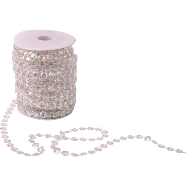 30M Bryllup Hjem Krystal Akryl Girlande Diamant Strand Perle Fest Gardin Jul Fest Dekoration DIY