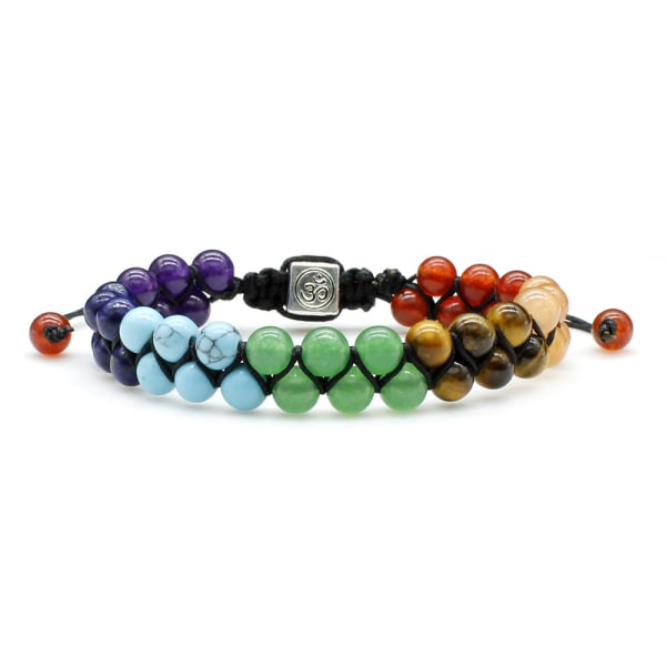 7 Chakra Healing Crystals Armbånd Kvinder Reiki Sten Reb Armbånd Gemstone Armbånd til Yoga Meditation Angst Relief