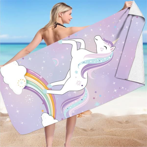 Barnens strandhandduk, regn, regn, regn, regn, dambadhandduk simning, snabbtorkande handduk 75x150 cm