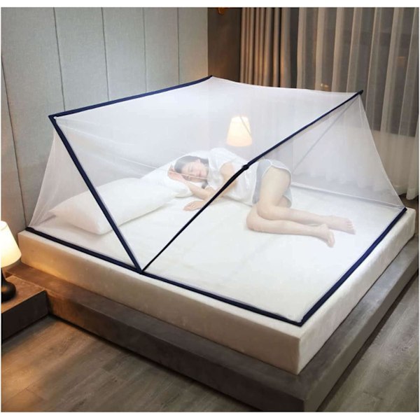 Bærbar Foldbar Seng Myggenet Rejse Myggenet, Enkelt Dør Camping Myggegardin Universal Stor Sengehimmel (125*55*65) CM