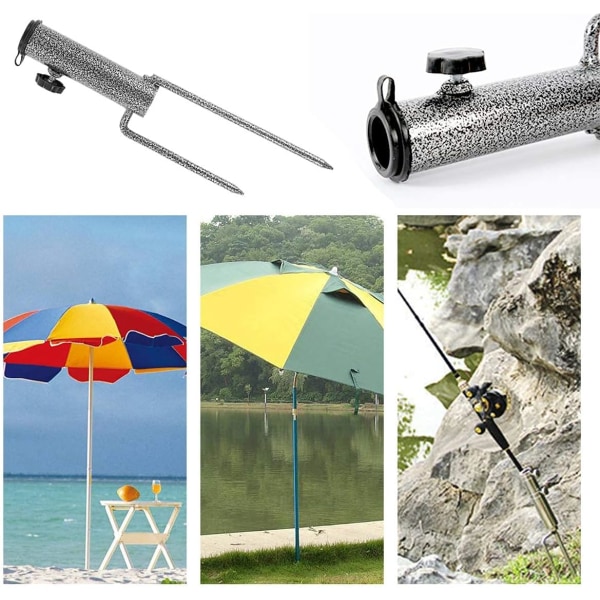 2 stk. paraplyholder, plænespyd paraplyholder, udendørs paraply jordsokkel, paraply jordsokkel (plænespydholder til have strand fiskeri