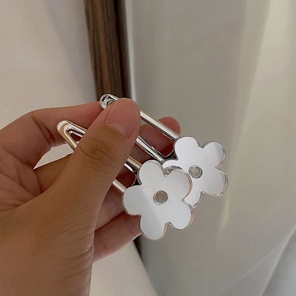 5 st Metall Akryl Hårklämma Blomma Anka Näbb Klämma Hårnål Lugg Klämma Hårspännen 6,5 cm för Salong Hårstyling