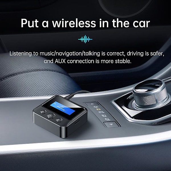 Ny Bluetooth 5.0 lydmottaker-sender med LCD-skjerm