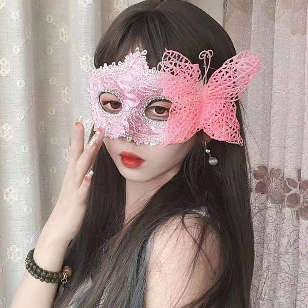 Rosa färg 1 st Venetian Mask Par Maskerad Mask Kvinnlig Mask