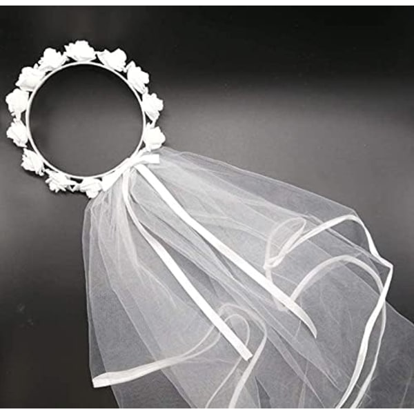 Bride to be Flower Veil, Crown Veil, Bride Shower Veil, Wedding P