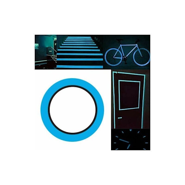 Set med 1 - självlysande självhäftande autoluminiscent klistermärke - Komplett självlysande band klistermärke fluorescerande klistermärken absorberande lagring