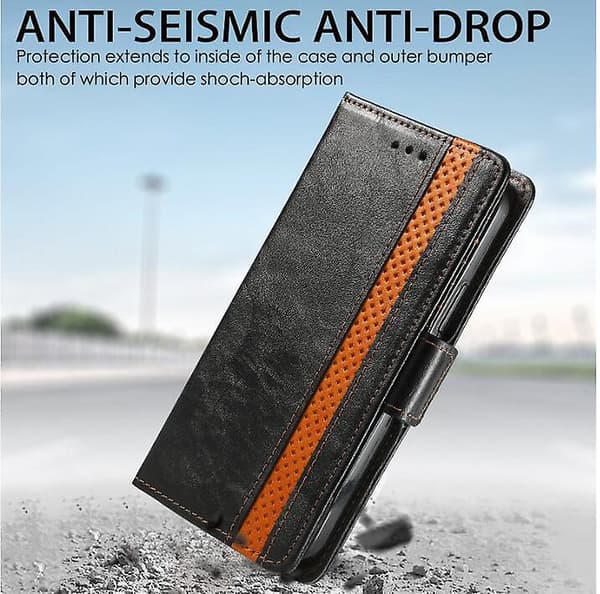 Telefonfodral för Galaxy S22 Plus Telefon Läderfodral Flip Visitkortshållare Stötsäker Skyddsfodral blå