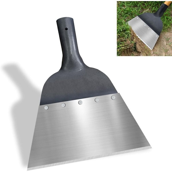 Hagespade i stål - 21 cm - Flerbruks - Egnet for landbruk og hager, ugress, snø, avriming, utendørs, hus, gård
