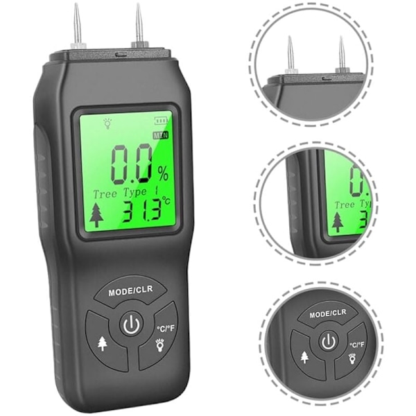 Hygrometer för inomhusluftfuktighet, mätare för inomhusväxter, digital hygrometer, fuktmätare, digital detektor, detektor, kristall flytande vattenmätare (inte