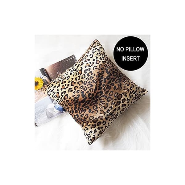 Sæt med 2 dekorative pudebetræk i leopardprint til huset, sofaen
