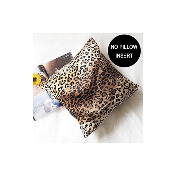 Set med 2 dekorativa kuddfodral i leopardtryck för hemmet, soffan