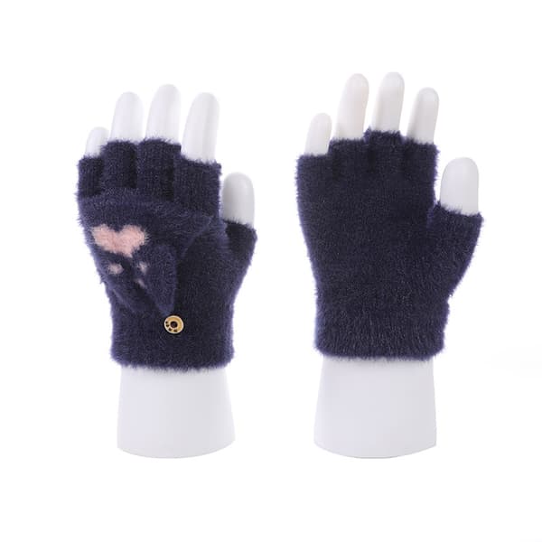 Barnvantar vinter barn sammet förtjockning söt tecknad katt fingerhandskar full fingerhandskar barn vinter varm elastisk stickad carto