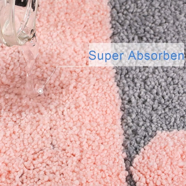Badematte, søtt dusjteppe, luksuriøst fluffy, svært absorberende og sklisikkert, maskinvaskbart, egnet for badekar, dusjrom og bad, 50*