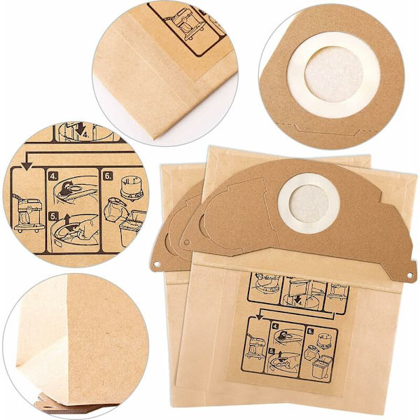 10 uds. Filtro de repuesto para aspiradora Karcher WD2 MV2 6.904-322.0 WD2250 A2004 A2054