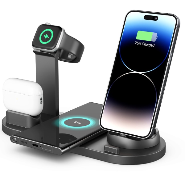 Trådlös laddningsbas - Multifunktionell 4-i-1 kompatibel med Apple Mobile Airpods iwatch trådlös laddning