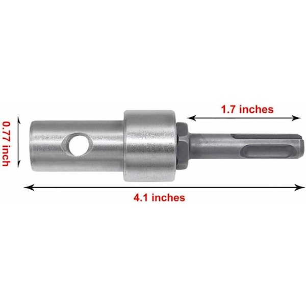 Elektrisk drill adapter auger, 10,4 cm lengde, nøkkelfri drill chuck, rund skaft for slagdriver