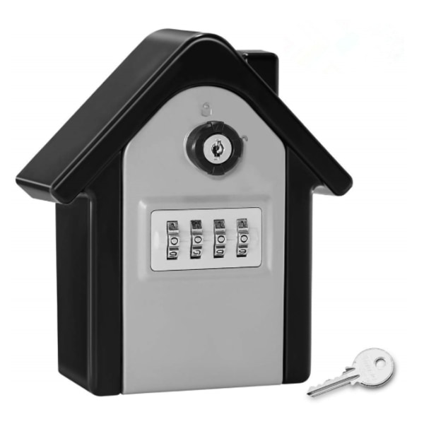Avainkaappi Seinään kiinnitettävä Secure Key Box -avainlaatikko digitaalisella koodilla ja hätäavaimilla, suuri avainlokero XL-muotoinen ulkokäyttöinen avainlokero kotiin, toimistoon,