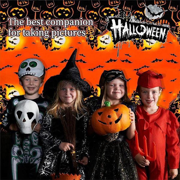 Halloween-duk, 137X274cm duk Halloween-dekorasjon, skummel gresskar-duk, rektangulær duk, Halloween-skjelettduk, Wat