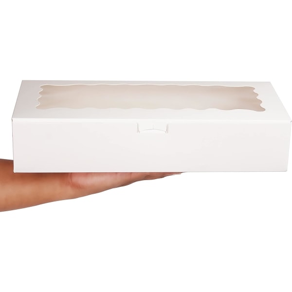 Valkoinen voimapaperilaatikko ikkunalla (5 pakkaus) - 10 * 6 * 2 tuumaa - Leivonta