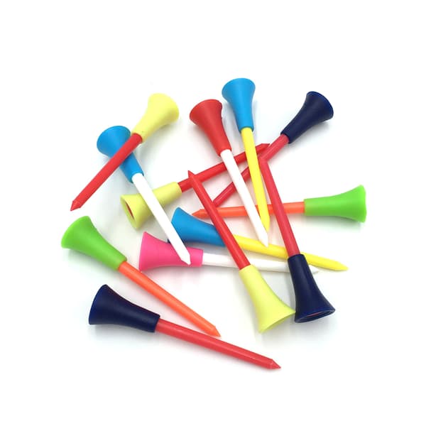 Premium plastgolftee 3-1/4 tum hållbar gummikudde topp golftee (50 st)