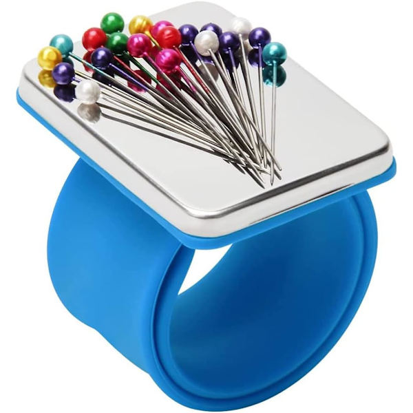 Blå - Magnetisk syputer pute, 1 stk magnetisk syputer armbånd, magnetisk syputer pute, magnetisk syputer pute med armbånd for