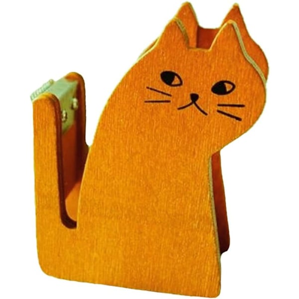Kattställ chatt katt skrivbord distributör av band rolig uppvärmning av banddispenser självhäftande bordsdekor Gratoir figurer ornament tema krubba trä wo
