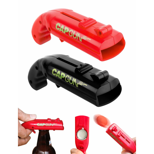 2 stk. ølflaskeåpner cap gun