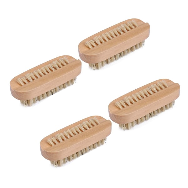 4-pack borste för nagelrengöring i trä