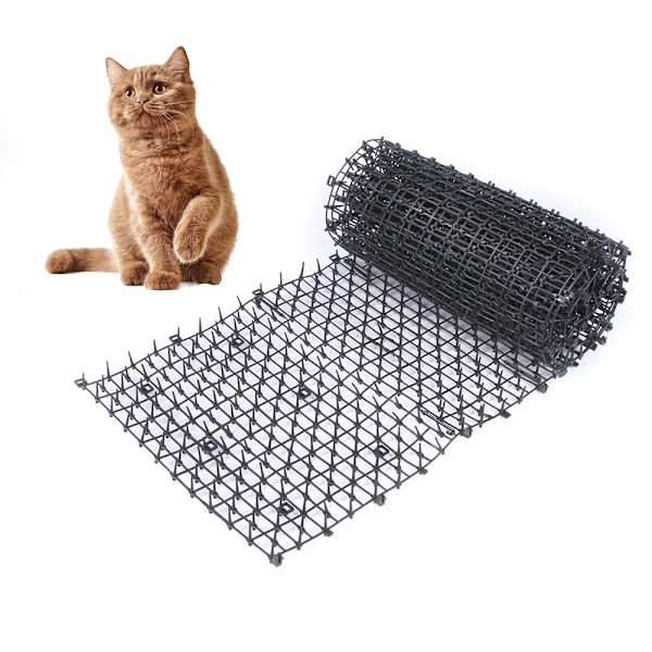 Anti-kattemåtte med piggitter Have Anti Hunde, Katte Kæledyr Plastik anti-pigmåtte til kæledyr sort 200*28 cm