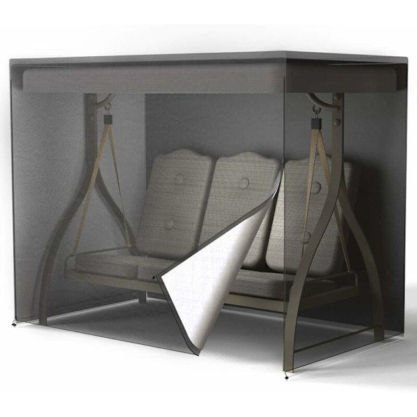 3-personers havegyngedækken, 420D Oxford Vandtæt Balançoire, Støvtæt 220x125x175cm (sort) Vandtæt (Sort)