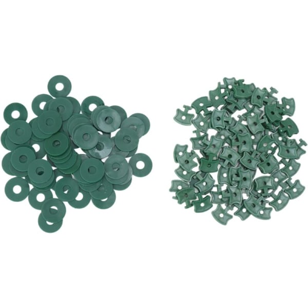 Sett med 100 plastklips for drivhus, vridde klips, plastskyggefester med ringer, drivhusfesteklips for drivhusisolering, boble