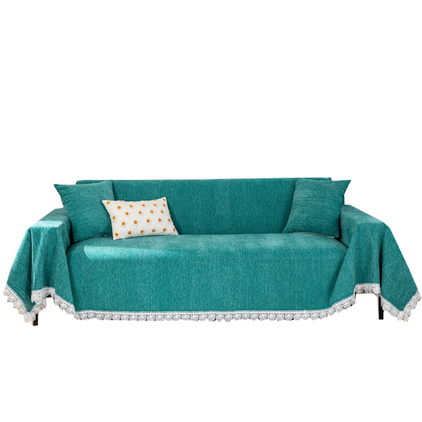 Holdbar grøn sofaovertræk til 3-personers sofa, blødt og elegant sofaovertræk tæppe til lænestol, vaskbart kæledyrs sofa beskytter til stue boho sofa