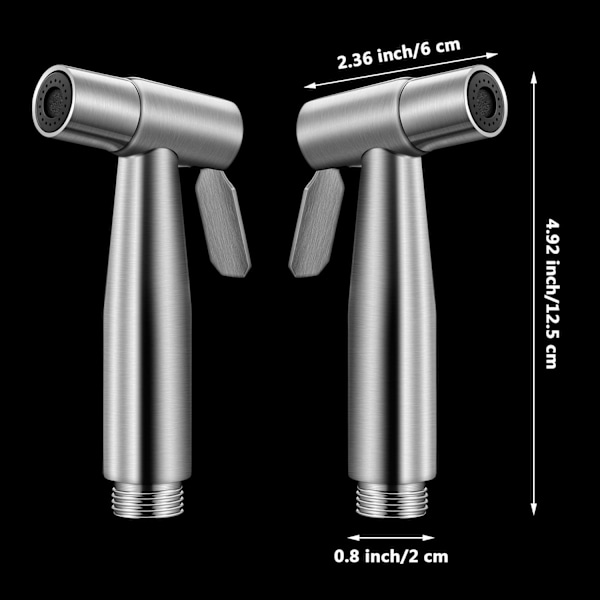 Bidet Spray Gun 2PCS Rostfritt Stål Bidet Sprayhuvuden för Badrum, Kök och Toalett