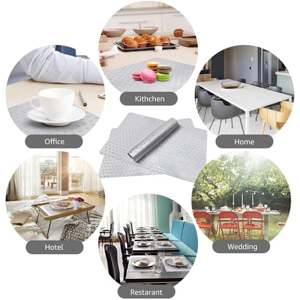 Cartorne Bordstablett Set Tecknad Design Set om 2 Bordstabletter Plast PVC Icke-hård Bordstablett Rektangulär Anti-halk Värmebeständig Lätt att rengöra