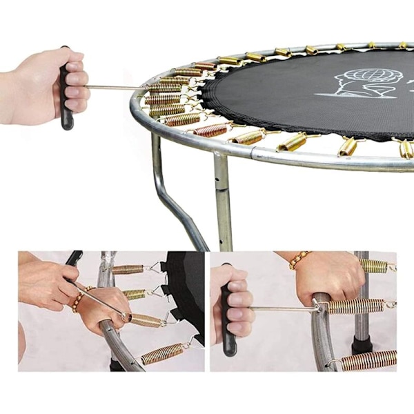 2 st Trampolinverktyg fjäderspännare i metall T-formad metall, handverktyg tält, avgasfjäderkrok, trampolintillbehör, för tältspänningsverktyg