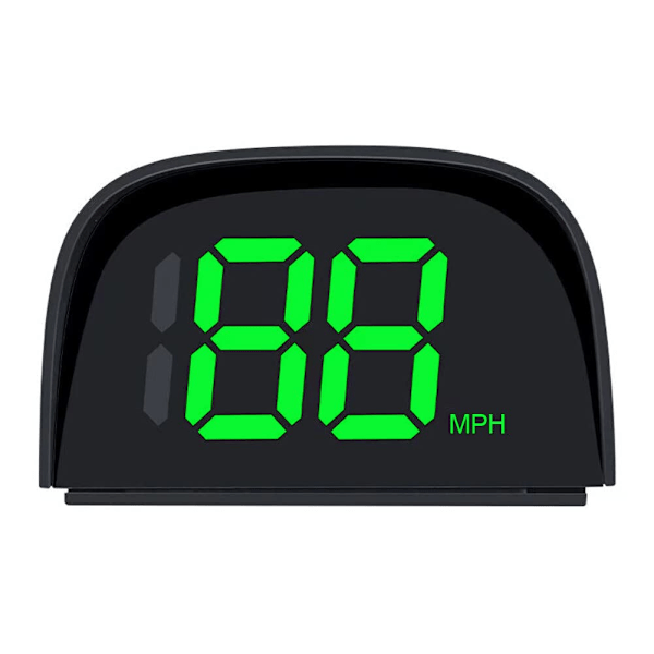 Bilhastighetsmätare, HUD-hastighetsmätare, GPS-hastighetsmätare, LED-digitaldisplay, universell vindrutevisning Mph/Km, överhastighetslarm, grön KM