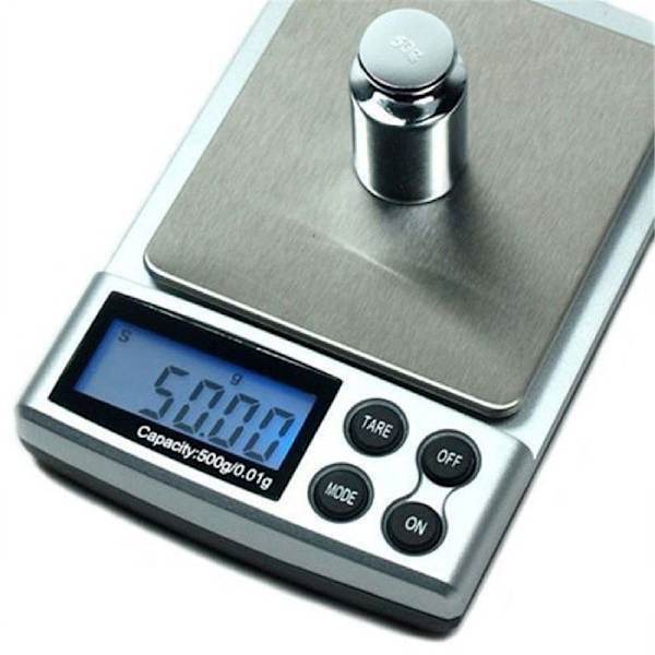 Mini fickprecision digitalvåg 2000g/0,1g elektronisk smyckesvåg vägning köksmatsvåg balans LCD-display
