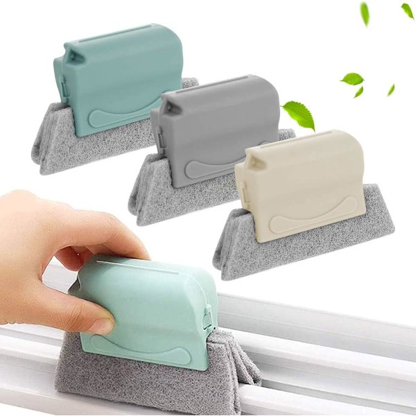 Groove Cleaning Brushes, 3 kappaletta ikkunanpuhdistusharja tyynyillä, nopea puhdistus kaikkiin kulmiin ja tiloihin, keittiöt, kylpyhuone